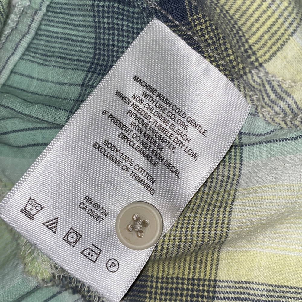 Columbia women’s pastel green and blue plaid long sleeve button down size M - Picture 6 of 8